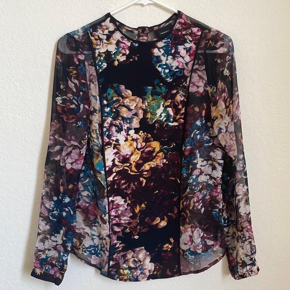 Sheer floral blouse